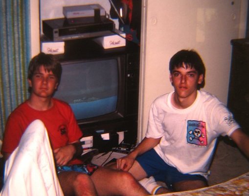 1988 Picture of Lous and Bills with the game ending sequence of Contra